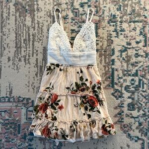 Floral Lace Mini Dress